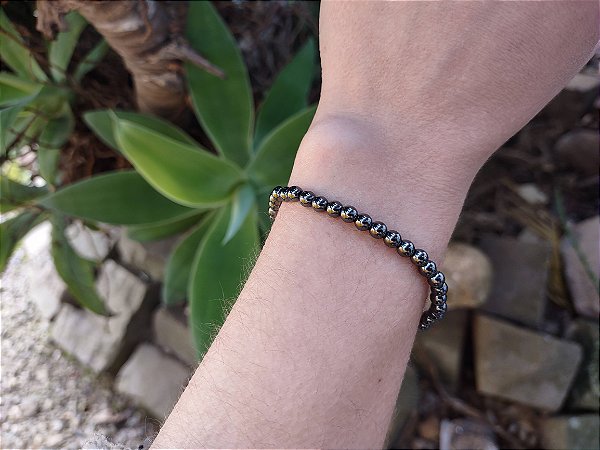 Pulseira Hematita 4mm