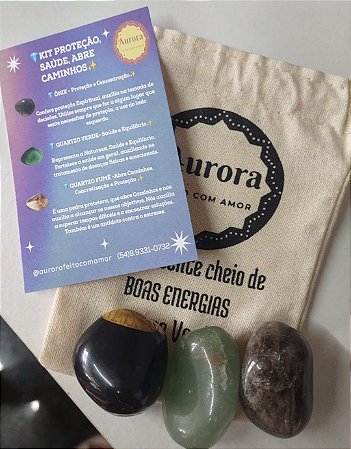 Kit Pedras Roladas PROTEÇÃO, SAÚDE E ABRE CAMINHOS