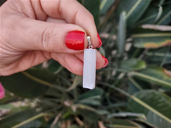 Pingente Bruto De SELENITA - Limpeza Energética, Evolução, Intuição, Cansaço Mental