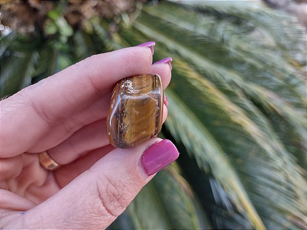 Pedra OLHO DE TIGRE Rolada- Proteção contra Inveja e Mau Olhado, Força Pessoal