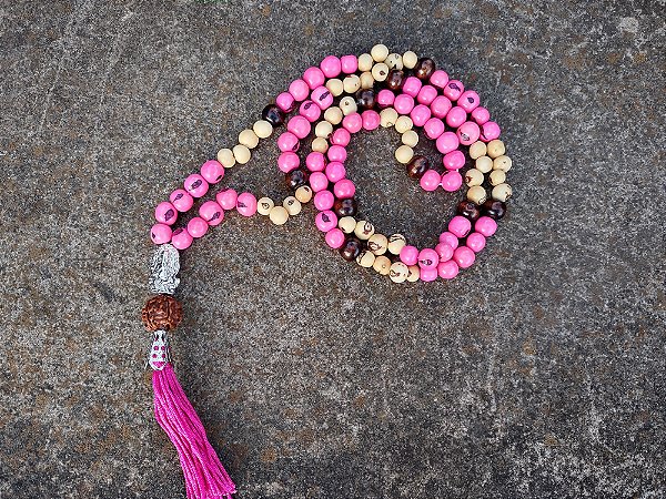 Japamala 108 Contas Semente de Açaí Natural Colar Ho’oponopono