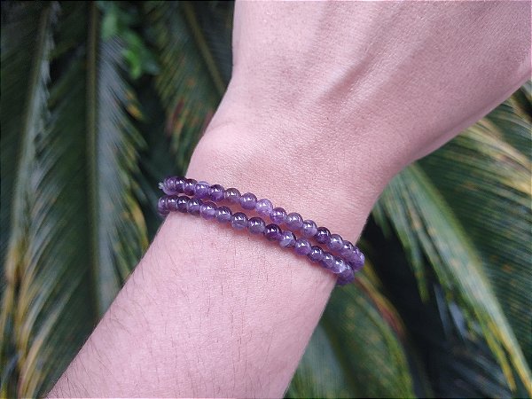 Pulseira de AMETISTA bolinha 4mm- Intuição e Conexão