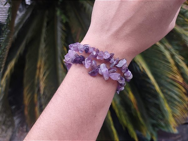 Pulseira cascalho de AMETISTA - Intuição e Conexão