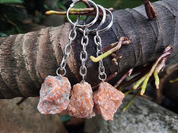 Chaveiro CALCITA LARANJA bruta - PEDRA DA ALEGRIA, VITALIDADE, EXPRESSÃO