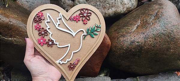 Quadro Decorativo Coração 20cm