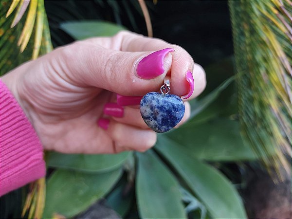 Pingente Coração Rolado SODALITA (Clareza Mental, Direcionamento, Sabedoria)