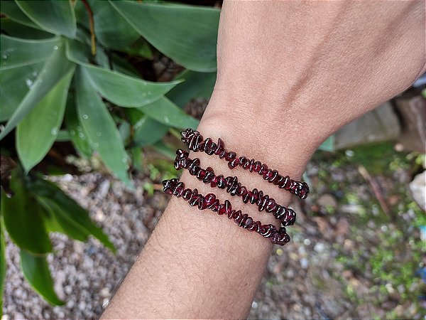 Pulseira de GRANADA- Pedra da Paixão, Sexualidade, vitalidade, ousadia, coragem.