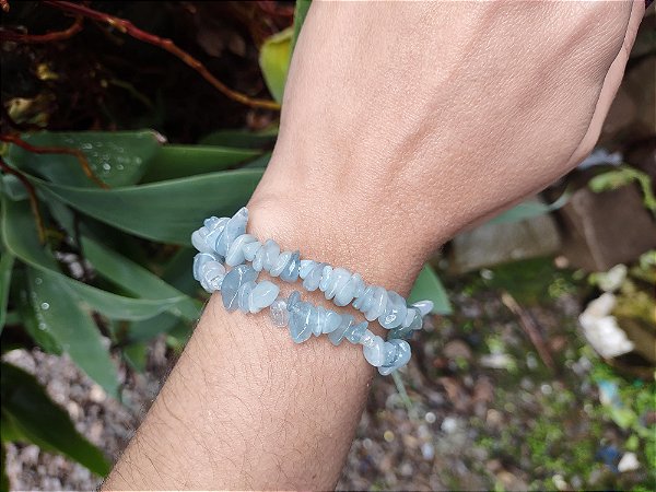 Pulseira de ÁGUA MARINHA-  Pedra da Ansiedade