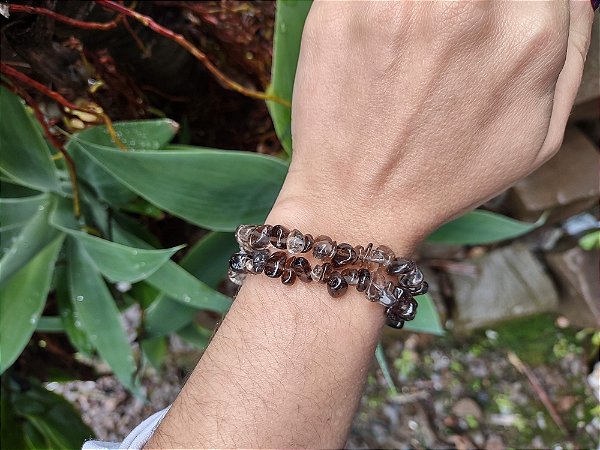 Pulseira de QUARTZO FUMÊ-  Pedra da Proteção, Abertura de Caminhos, Concretização de Objetivos