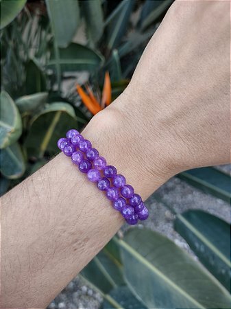 Pulseira de AMETISTA bolinha 6mm- Intuição e Conexão