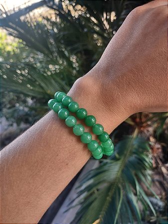 Pulseira QUARTZO VERDE bolinha 8mm- Saúde, Equilíbrio Emocional.