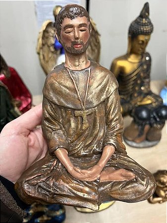 Imagem de São Francisco Meditando 17cm em Gesso