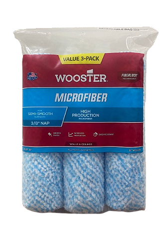 KIT COM 3 ROLOS MICROFIBER 9'' (23CM) PARA SUPERFÍCIES SEMI-LISAS