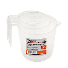 KIT DE COPOS PLÁSTICOS - MEDIDORES 250MM / 500ML / 1000ML