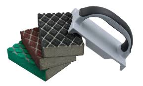 KIT DE ESPONJAS PARA LIXAMENTO COM SUPORTE - 4 PÇS