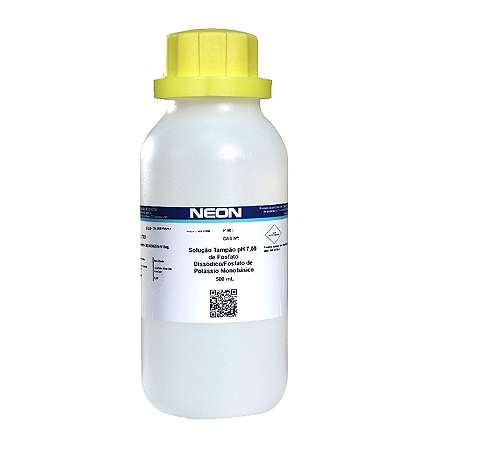 SOLUÇÃO TAMPÃO (BUFFER) PH 7,00 de Fosfato Dissódico/Fosfato de Potássio Monobásico 500ml - NEON