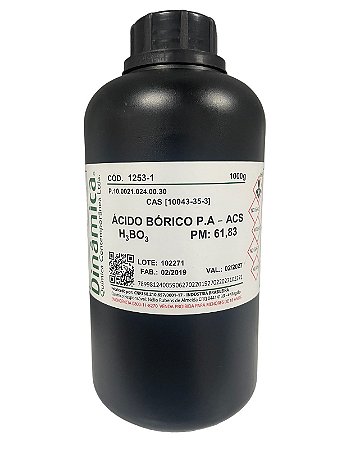Ácido Bórico PA ACS 1KG (P.C. Polícia Federal) – DINÂMICA