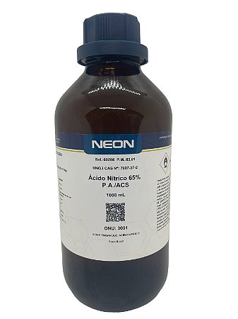 Ácido Nítrico 65% PA ACS 1L (P.C. Ministério Exército) - NEON