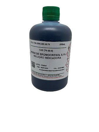 Verde de Bromocresol  (PH 3,8 - 5,4) 0,1% 500ml - DINÂMICA