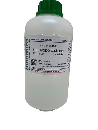 Solução Ácido Oxálico 1N/0,5M Aquosa 1L - DINÂMICA