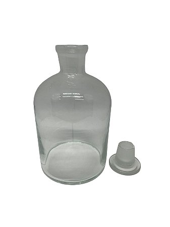 Frasco Reagente Vidro Incolor, Alcalino, Boca Estreita, Rolha de Vidro, Junta Esmerilhada 1L  -UNIGLAS