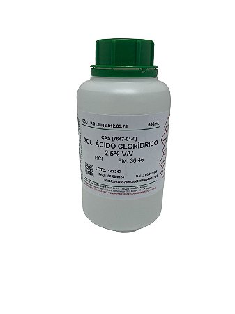 Ácido Clorídrico 2,5% V/V 500ML - DINÂMICA