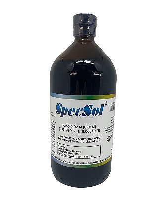Iodo 0,02N (0,01M) c/ cert. análise e rast. ao NIST - SPECSOL