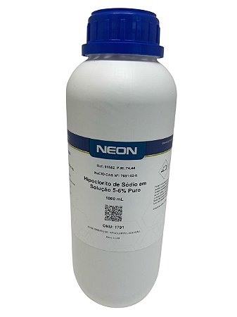 Hipoclorito de Sódio 5-6% Puro 1L - NEON