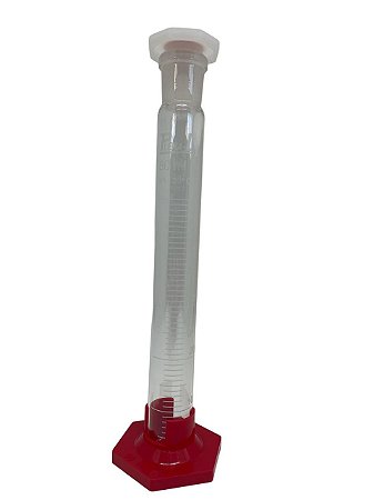 Proveta Vidro Graduada em Silk Screen base Hexagonal Polietileno com Rolha PP 50ML - PLENA-LAB