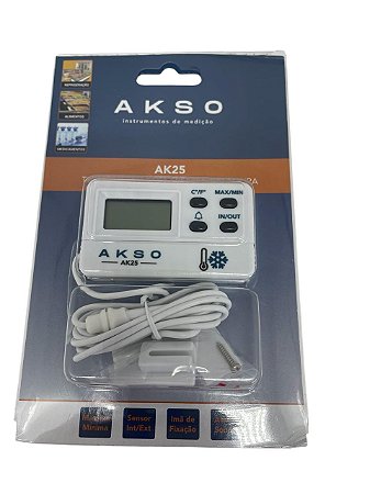 Termômetro Digital P/ Frezzere Geladeira Sensor Int.. -10+50ºC Ext.. -50+70ºC UR 10 A 90% - AKSO