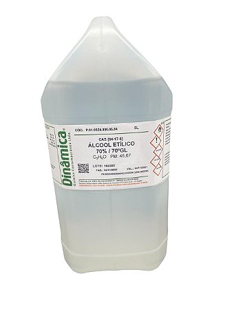 Álcool Etílico (Etanol) 70% PA ACS 5L - DINÂMICA
