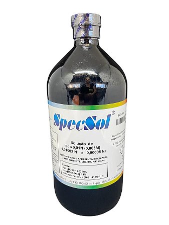 Iodo 0,01N/0,005M c/ cert. análise e rast. ao NIST 1L - SPECSOL