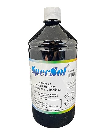 Nitrato de Prata 0,1N/0,1M 1L C/ Certificado de Análise Rastreado ao Nist - SPECSOL