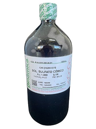Sulfato de Cério (Cérico) 0,1N/0,1M Aquosa 1L - DINÂMICA