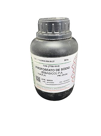 Pirofosfato de sódio (Bibásico) Anidro PA 500G - DINÂMICA