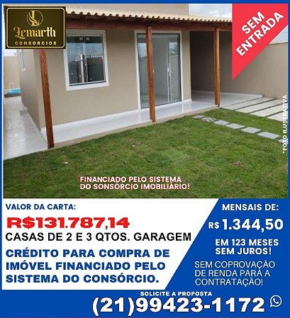 CONSÓRCIO DE IMÓVEIS - CASAS EM RIO DE JANEIRO - RJ R$131.787,14