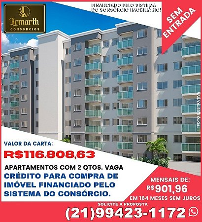CONSÓRCIO DE IMÓVEIS - APARTAMENTOS EM RIO DE JANEIRO - RJ R$116.808,63