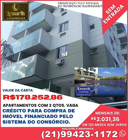 CONSÓRCIO DE IMÓVEIS - APARTAMENTOS EM RIO DE JANEIRO - RJ R$178.252,86