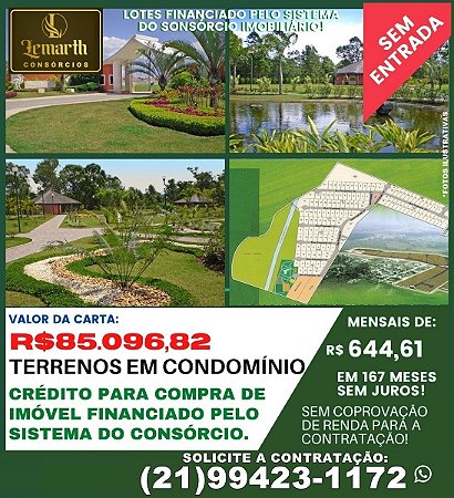 CONSÓRCIO DE IMÓVEIS - TERRENOS EM RIO DE JANEIRO - RJ R$85.096,82