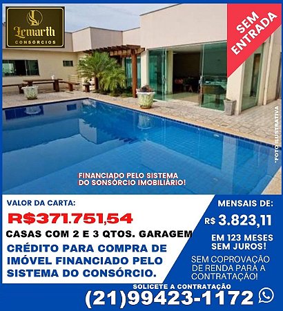 CONSÓRCIO DE IMÓVEIS - CASAS EM JPA - RIO DE JANEIRO - RJ R$371.751,45