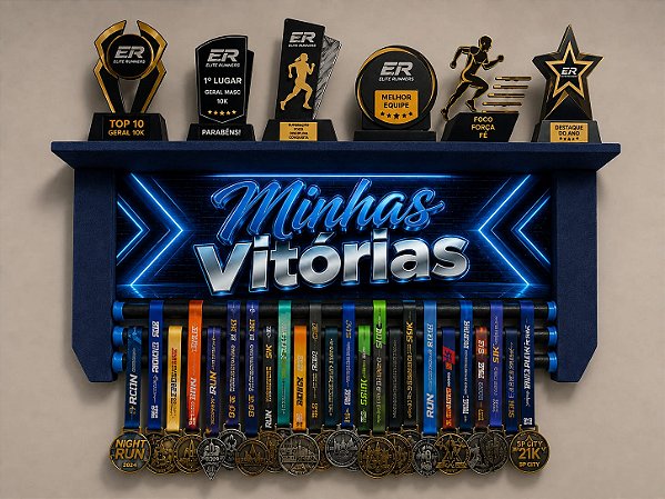Porta Medalhas Minhas Vitórias - Azul
