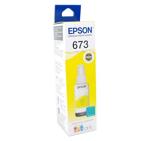Garrafa de Tinta EPSON T673420 Amarelo Refil para ecotank L800 L805 L810 L850 L1800