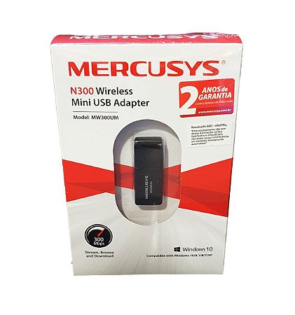 Adaptador Wireless USB N300 Mercusys Compacto 300mbps