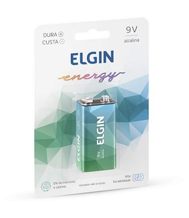 Pilha Bateria 9V Alcalina Energy Elgin