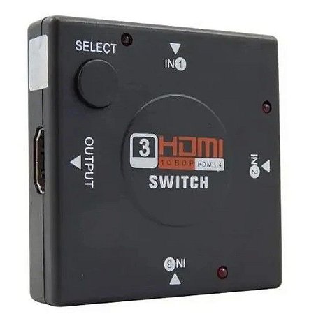 Mini Hub Switch HDMI 3 portas XC-HUB-HDMI X-CELL