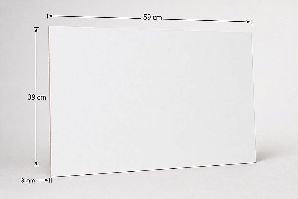 Placa de MDF Branco 59 × 39 cm – 3 mm