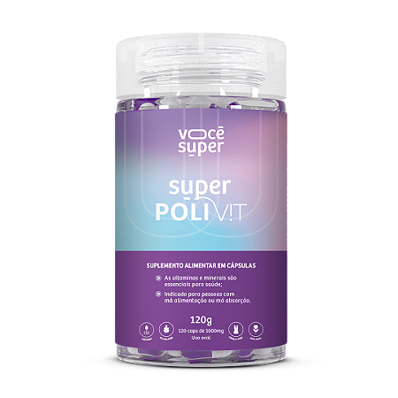 Super Polivit é um potente nutracêutico que entrega um verdadeiro banquete de vitaminas.