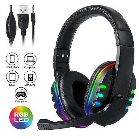 Fone Headset Gamer B-Max BM216 Com Leds RGB