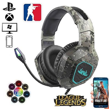 Fone Headset Gamer Camuflado Para PC, P4 X-One Knup KP-GA02