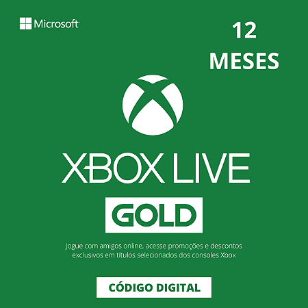 Gift Card Xbox Live Gold 12 meses Brasil - Código Digital
